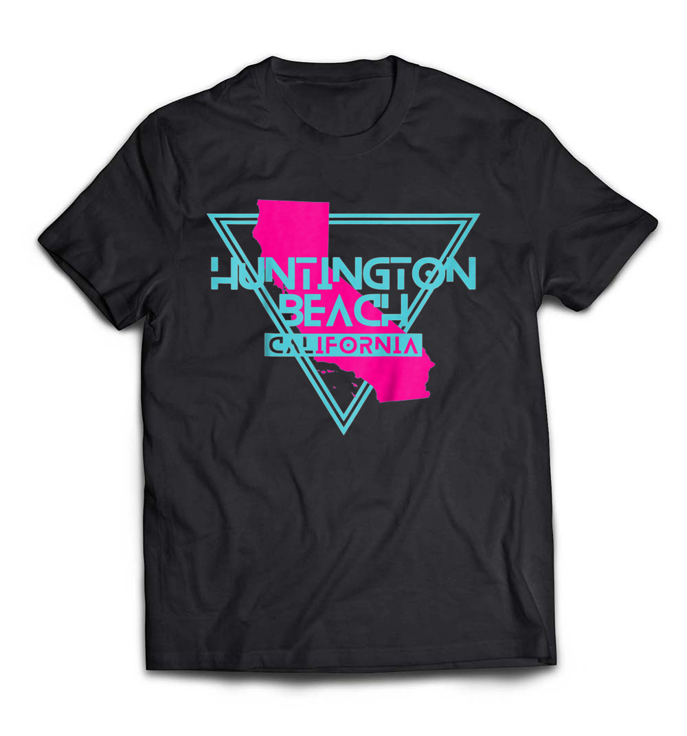 Huntington Beach California T-Shirt: Retro Triangle CA Souvenir